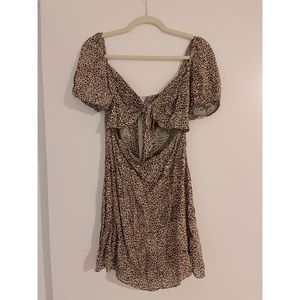 Olivaceous Leopard Cutout Dress